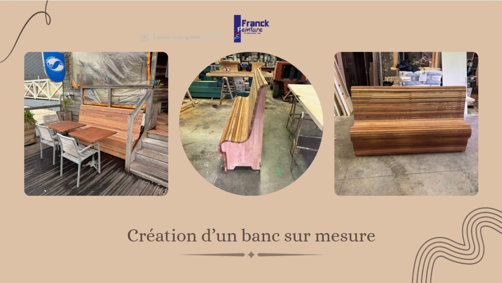 Création d'un banc en bois sur mesure près du Havre 76